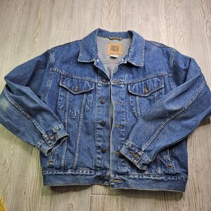 Northwest Blue Mens‎ Medium Denim Jacket Trucker Jean Dark Blue Work